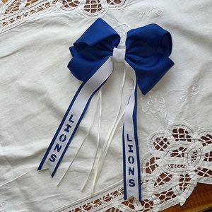 ⭐️ 3/$15 Girls Classic Navy Blue White Large Boutique Hair Bow Lions